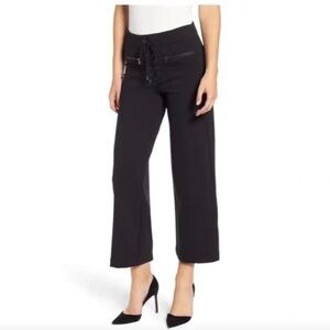 PAIGE Nellie Black lace up Wide-Leg Trousers